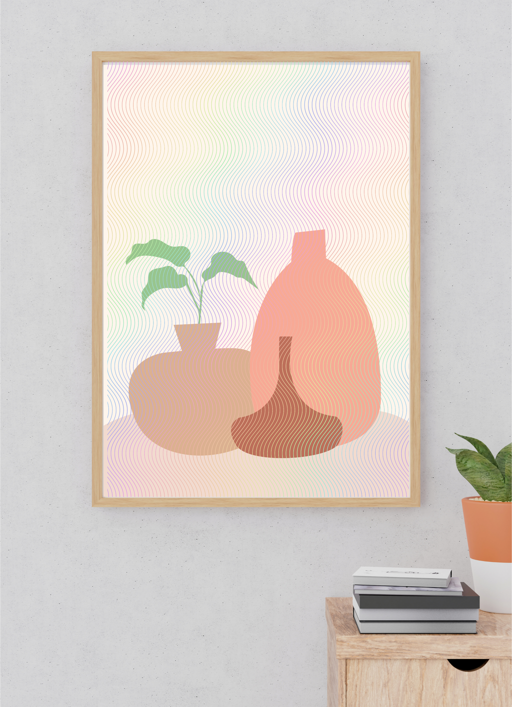Bohemian Pink Vase Wall Art