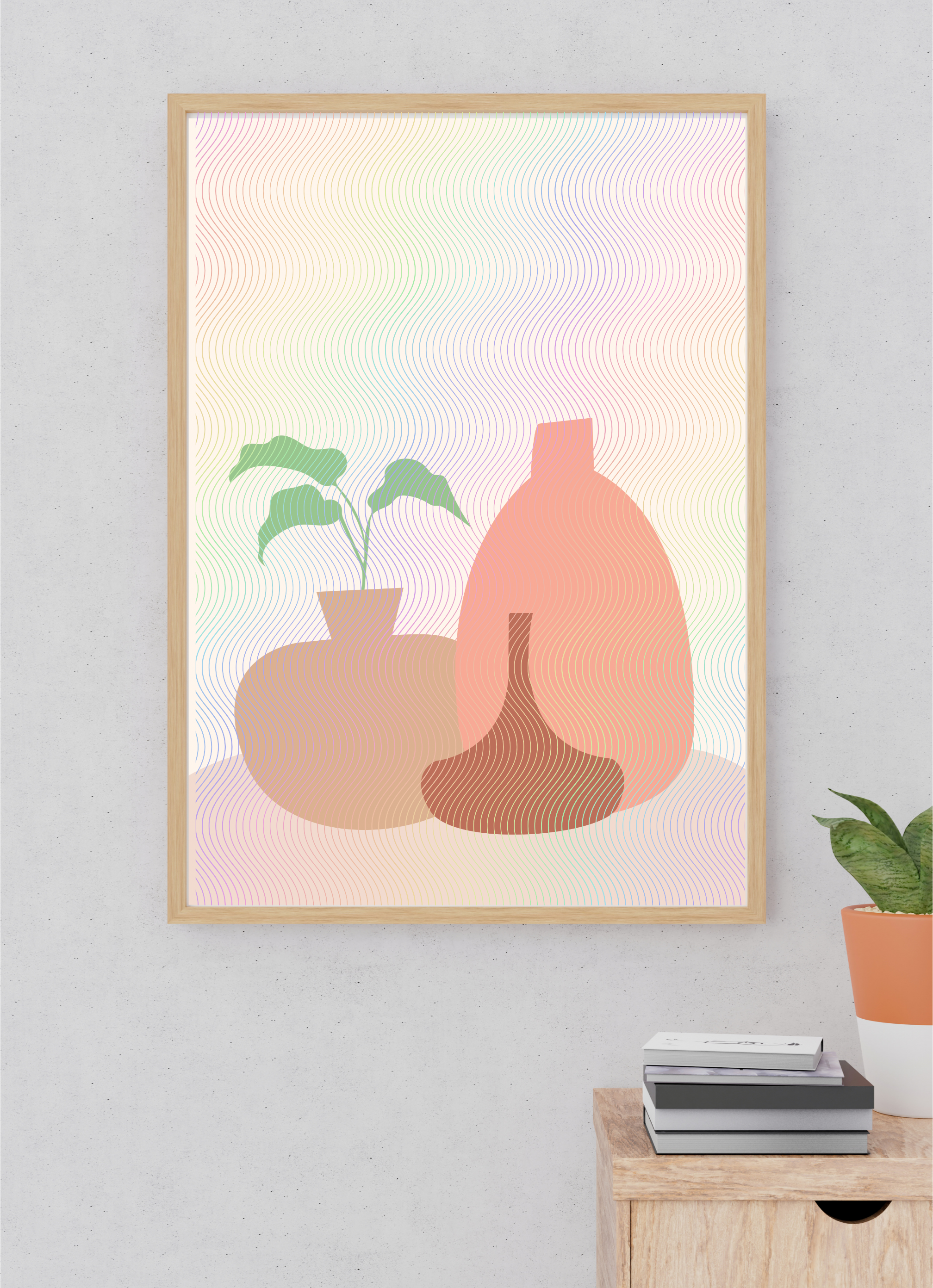 Bohemian Pink Vase Wall Art