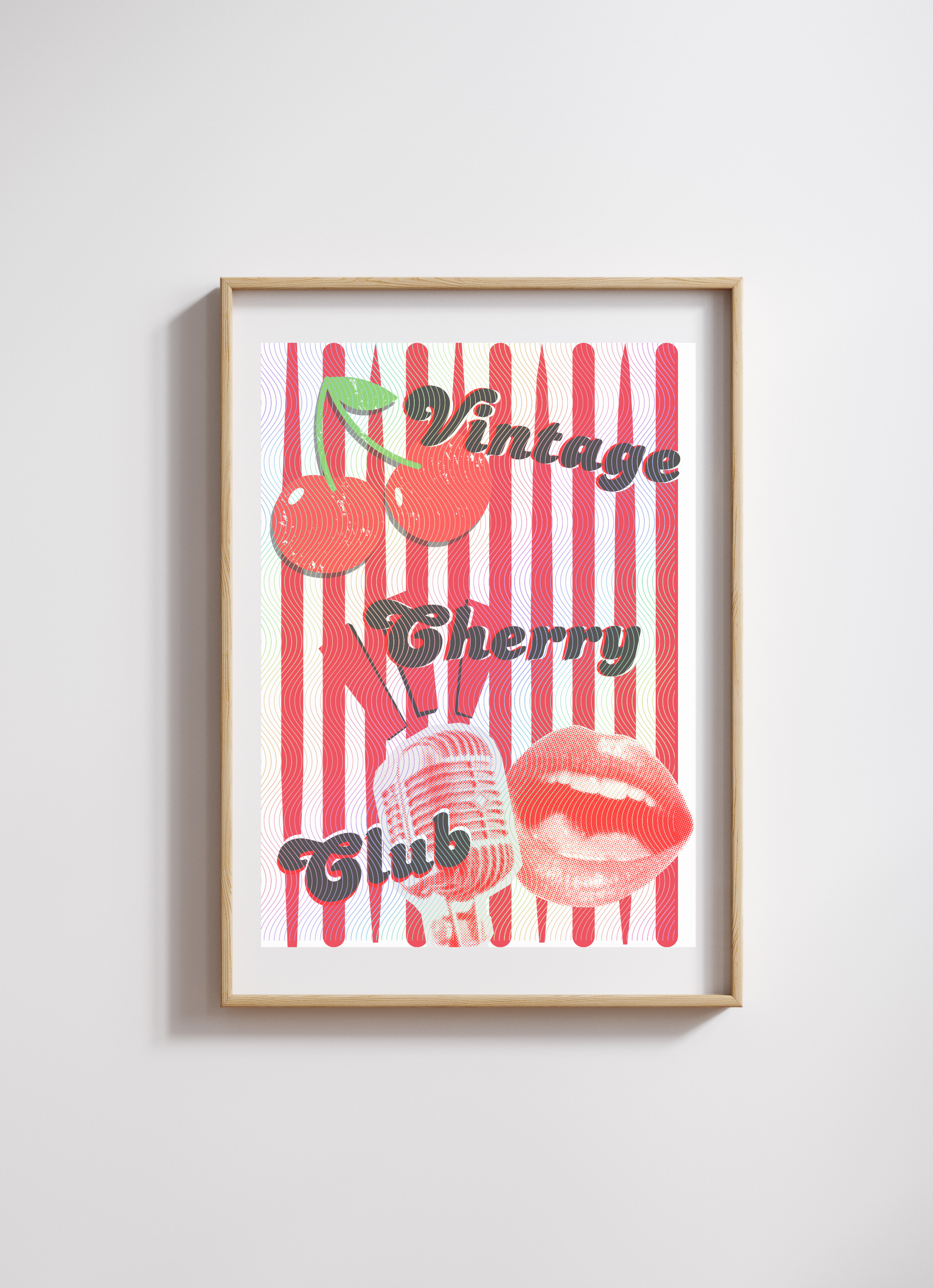 Striped Retro Cherry Club